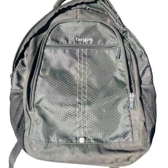 Targus Black Laptop Backpack Honeycomb Pattern Padded Straps - Picture 1 of 4